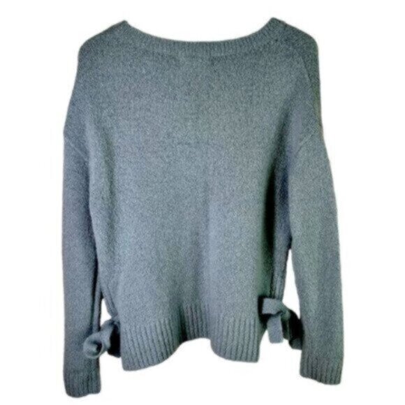 L.O.G.G. By H&M | Powder Blue Crew Neck Tie Bow On Side Knit Sweater Size XS - Picture 4 of 9